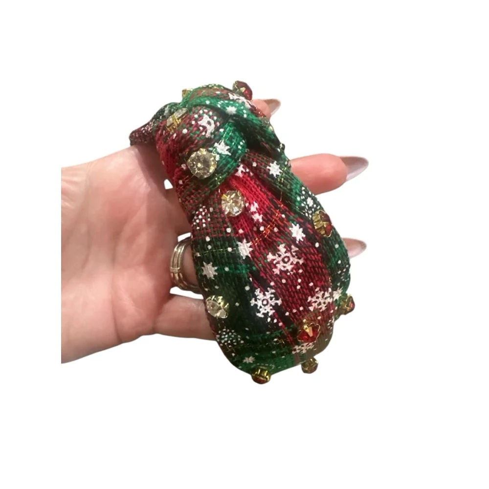 Holiday Jewel Plaid‎ Headband Red Green One Size